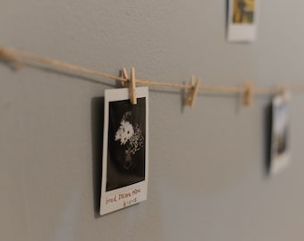 Clothes Pin Picture Hanger with Mini Clothespin and Burlap
