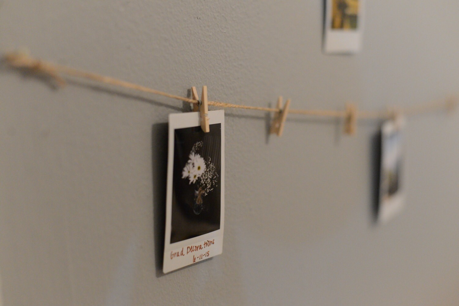 Clothes Pin Picture Hanger with Mini Clothespin and Burlap