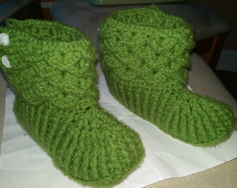 Crochet Crocodile Stitch slippers/booties