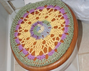 Crocheted Toilet Seat Cover, Decorative Toilet Seat Cover