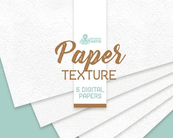 Paper Textures. 5 digital papers, 12x12in, resources, clipart, white, watercolor paper, background, backdrop, pattern, jpg, diy