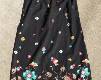 Black Floral Cotton Dress