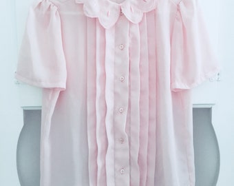 Trixie Tuxedo Petal Collar Top (80s)
