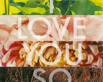 I Love You So art tile. Coaster. Contemporary decor.