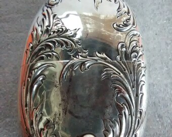 Antique sterling silver 925-1000 ornate flask 10 oz