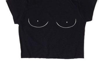Boobs ∘ Crop Top ∘ Feminist Protest ∘ Activist ∘ Top ∘ Shirt ∘ Black Grey White ∘ S M L XL 2XL