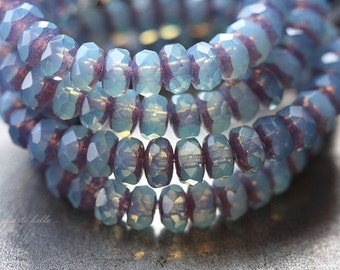 METALLIC GLOW No. 1 .. 30 Premium Picasso Czech Rondelle Glass Beads 3x5mm (4175-st)