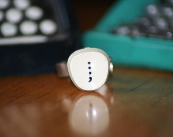 Semicolon Typewriter Key Ring