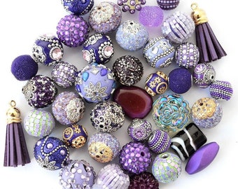 40 Piece Poppin' Purple Focal Beads