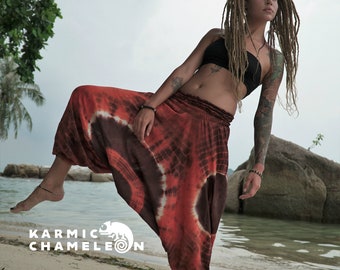 Harem Tie Dye Hippie Burnt Orange Brown Pants Loose Yoga Genie Gypsy Ladies Baggy Cotton Colourful Summer Festival Maternity India