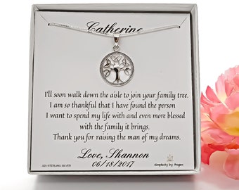 Mother of the Groom Gift, Mother of the Bride Gift, Mother in law Gift, Wedding Gift, Tree of Life,Mother of the groom necklace,Gift for Mom