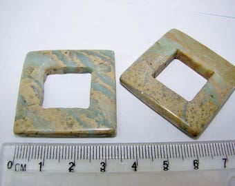 Jasper gemstones aqua terra square hole 35 x 35 mm