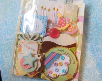Bits and Pieces Scrap Pack Mini Paper Pack - Birthday Theme Ephemera Project Life