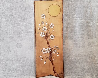 Wall Decor, Painting on Wood, Pyrography Art, Gift Idea