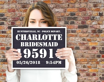 Bachelorette Party Mugshot Board - Police Slate Sign - Bridal Shower, Secret Agent Party | Editable Text INSTANT Download DIY Printable PDF