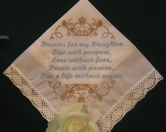 Mother to her daughter. 161S wedding, birthday graduation, anniversary gift, something blue, gift