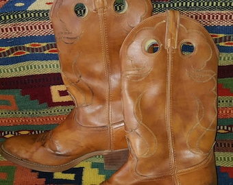 ladies leather cowboy boots 10