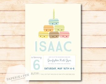 Macaron Birthday Invitation or Baby Shower, 2-3 Day Turnaround!