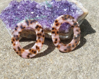 Geometric Leopard Spots Acrylic Earrings