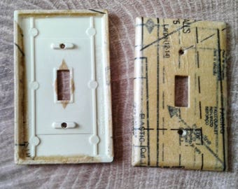 Retro sewing pattern switchplate, craft room decor, craft room switchplate, sewing room decor, sewing gift, crafter gift, crafter decor