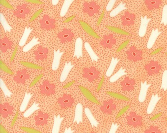 Ella and Ollie - Buttercups in Apricot: sku 20301-13 cotton quilting fabric by Fig Tree and Co. for Moda Fabrics