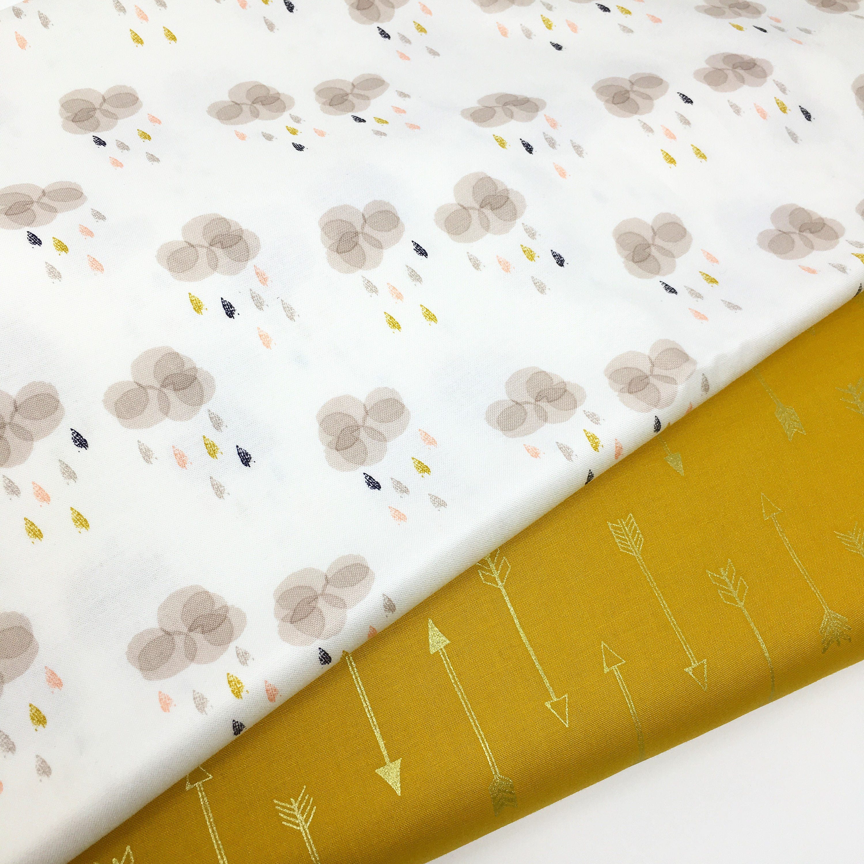 Dashwood fabric, Autumn Rain, rain fabric, raincloud, raindrop print