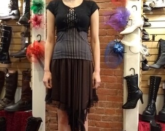 Long Asymmetrical Skirt - Brown