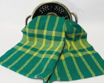 Large Handwoven Cotton Towel for Kitchen or Bath, Kitchen Towel, Handtowel, Handwoven Towel, Woven Towel - Maui Towel (#17-03 Jade)