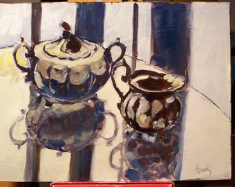 still life with creamer and sugar bowl