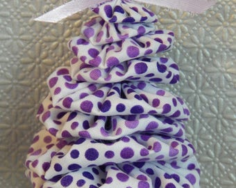 Purple Dots on White Yo Yo Tree Ornament