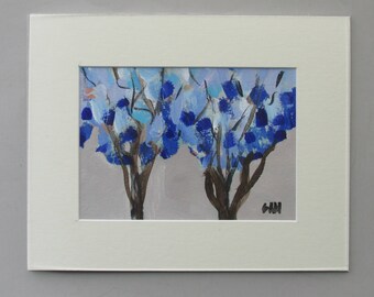 original painting - "Blue on Blue" - original acrylic painting - home decor