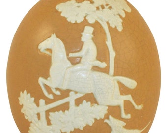 Weller Pottery Chase Tan Equestrian Vase