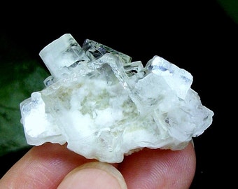 Extreme Clear Transparent PHANTOM Glassy Green Cubic Fluorite B2685 China