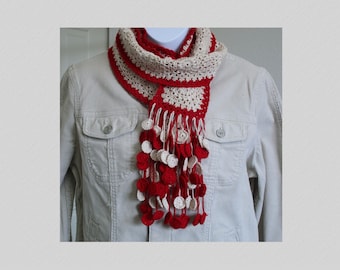 Granny Square Crochet Scarf with Tassels