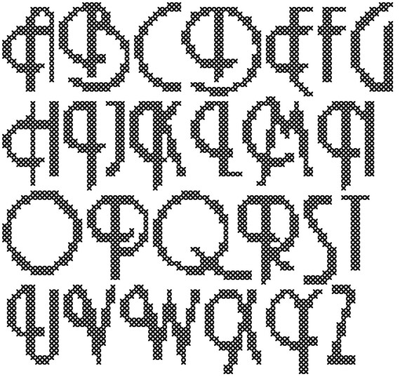 Cross Stitch Alphabet Pattern Retro Alphabet Cross Stitch