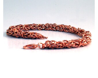 Copper Chainmaille Bracelet, Byzantine