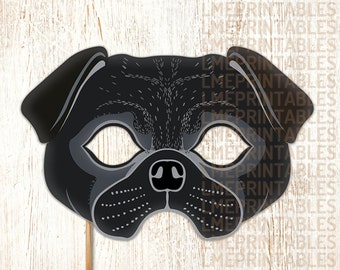 Pug Dog Mask Printable Fawn Carlin Mops Dutch Bulldog Mastiff