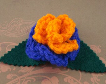 Crocheted Rose Hair Clip - Villain (SWG-HC-VIJK01)