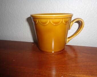 Vintage Pottery Gold Brown Mug Restaurant Ware Restaurantware