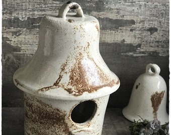 Birdhouse bird ceramic stoneware height 18 cm