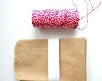 40 Kraft Brown Paper Bags, Medium 6 x 9 Inches, Wedding Favor Bags, Party Favors, Candy Buffet Bag