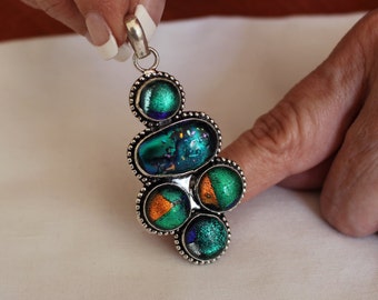 Dichroic Fused Glass Pendant!