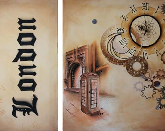 It's Time London painting! Diptych