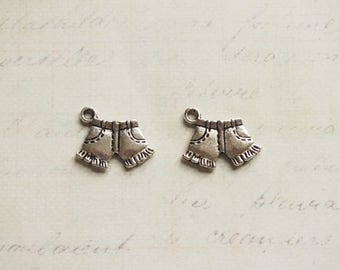 2 mini silver 18x14mm shorts charms