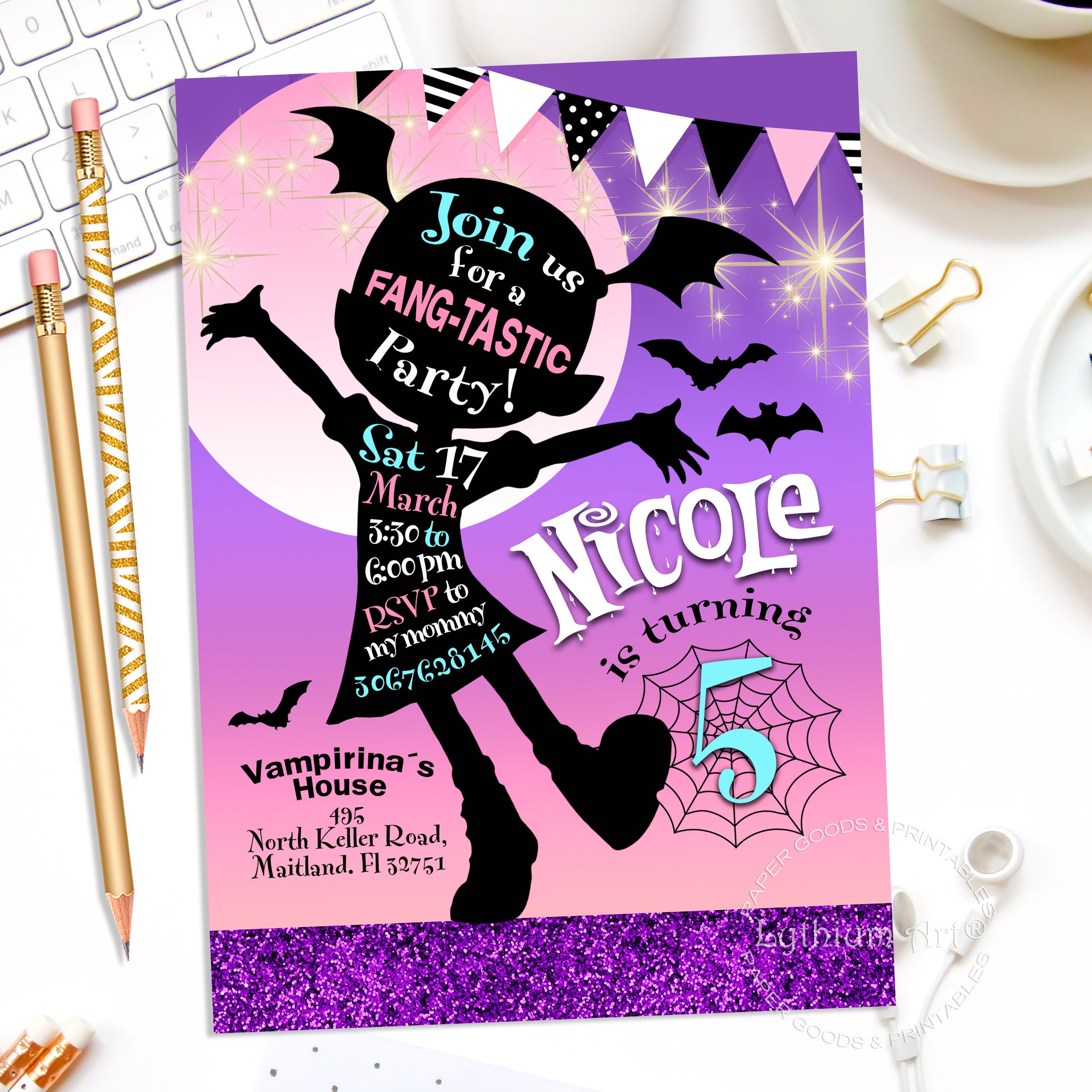 VAMPIRINA Invitation Vampirina Birthday Invitation Vampirina