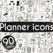 Planner Icon Clipart - 90 Hand Drawn Planner Printables - Filofax Planner Clip Art - bullet journal stencil - Planner Clip Art - 104
