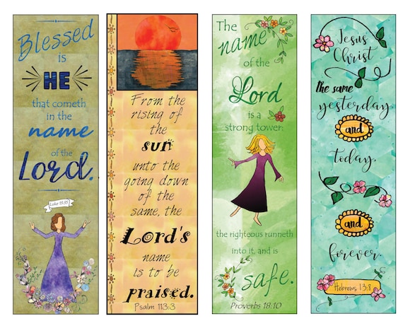 bible verse bookmarks on the name of the lord diy full color