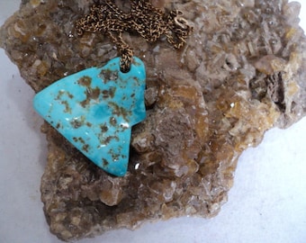 Sleeping Beauty Turquoise Necklace on Gold Chain (1360)