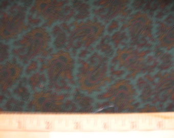 Dark Forest Green Paisley cotton