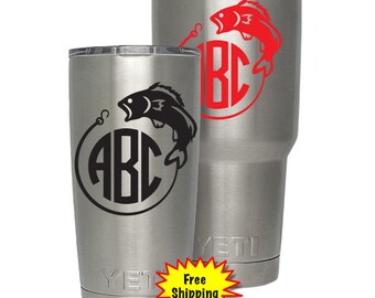 Yeti Bass Decal | Yeti Bass FishingTumbler Decal | Yeti Monogram | RTIC Mug | SIC Cup Decal | Yeti Monogram | Yeti Decal Free Shipping